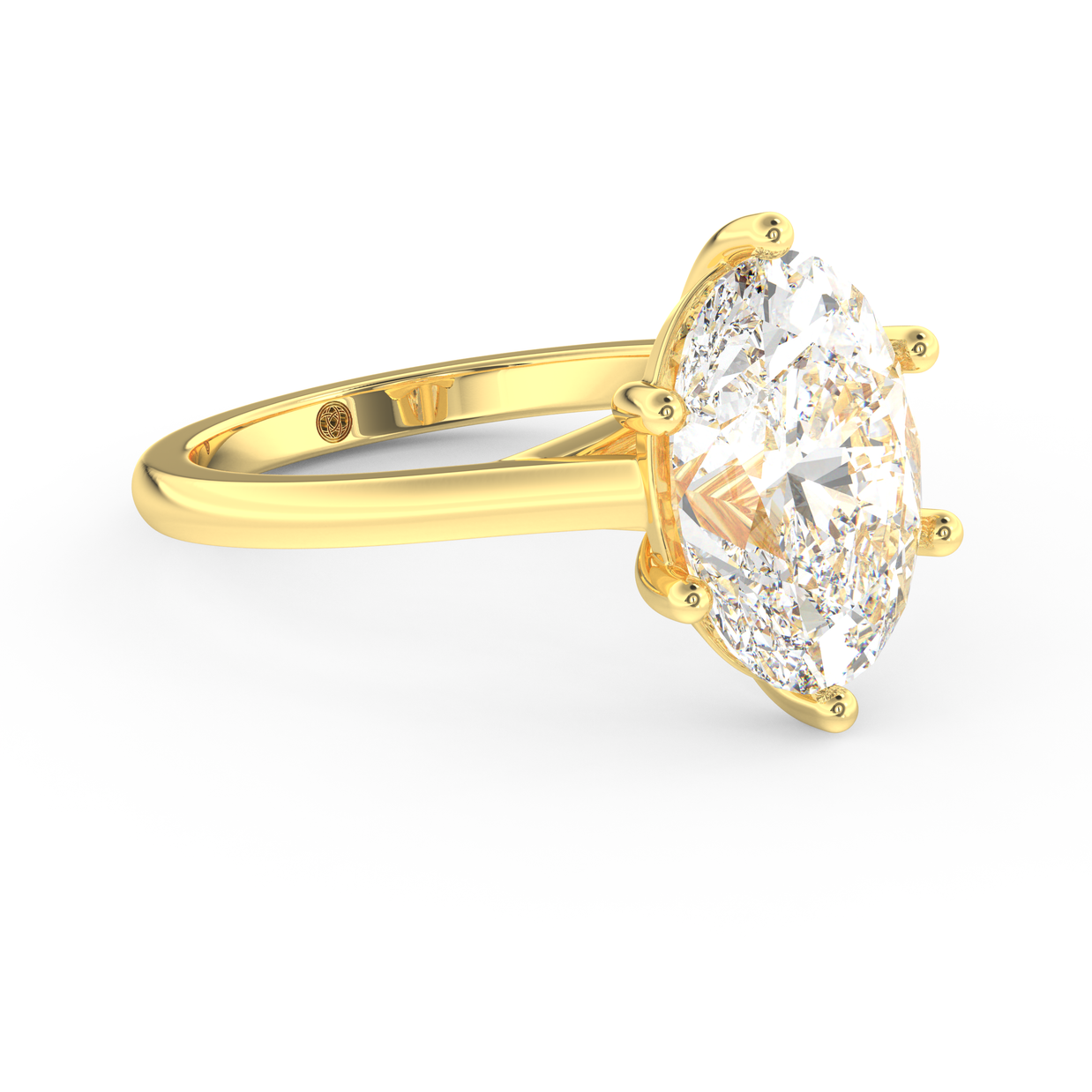 Yellow gold - Central diamond 3.0 ct - view 3