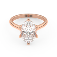 Rose gold - Central diamond 3.0 ct - view 2