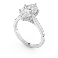 White gold - Central diamond 3.0 ct - view 1
