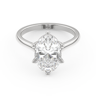 White gold - Central diamond 3.0 ct - view 2