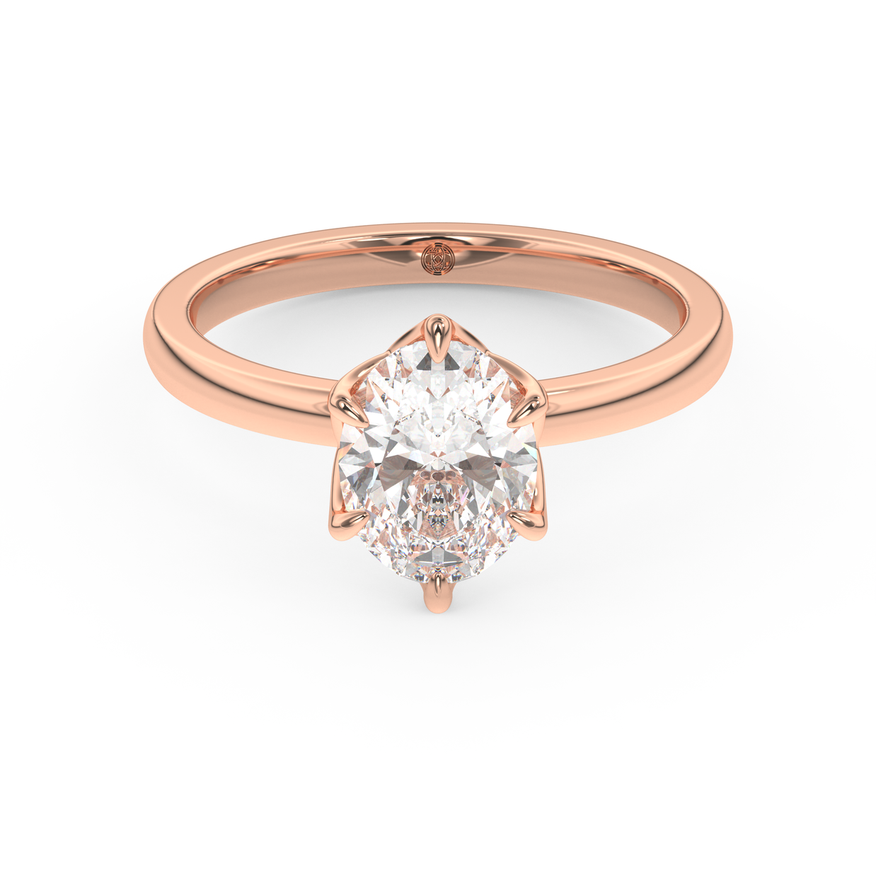 Rose gold - Central diamond 1.5 ct - view 2