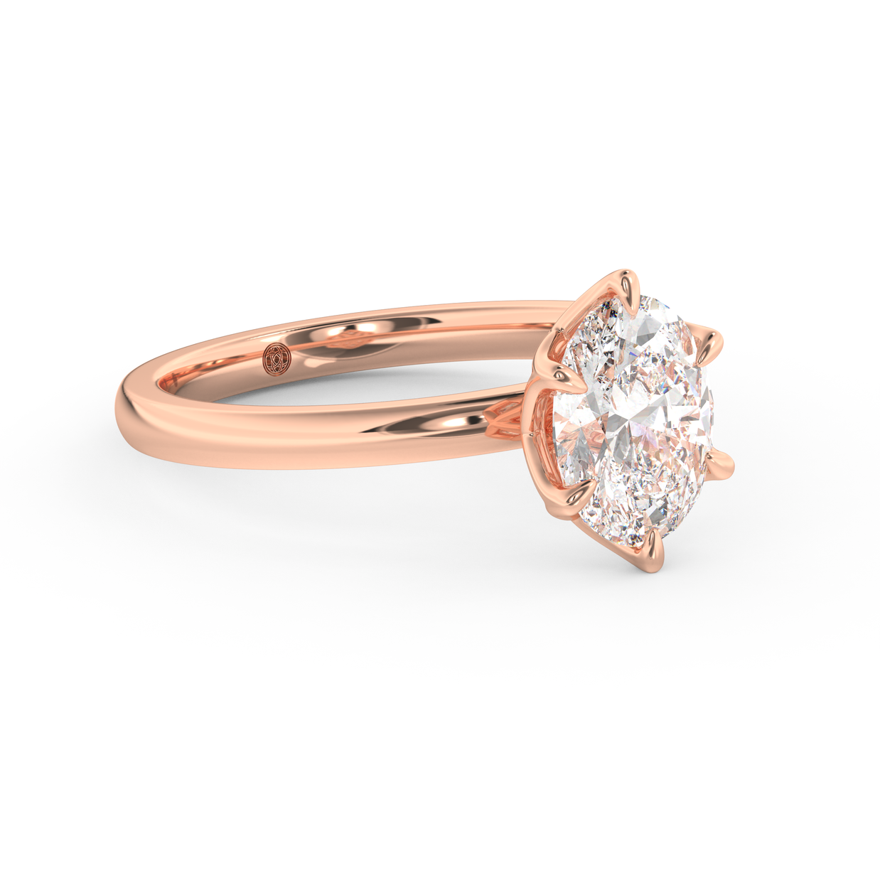 Rose gold - Central diamond 1.5 ct - view 3