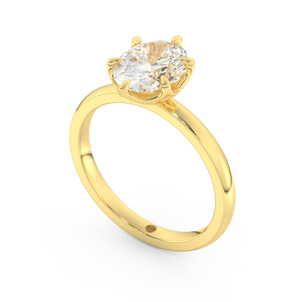 Yellow gold - Central diamond 2.0 ct - view 1