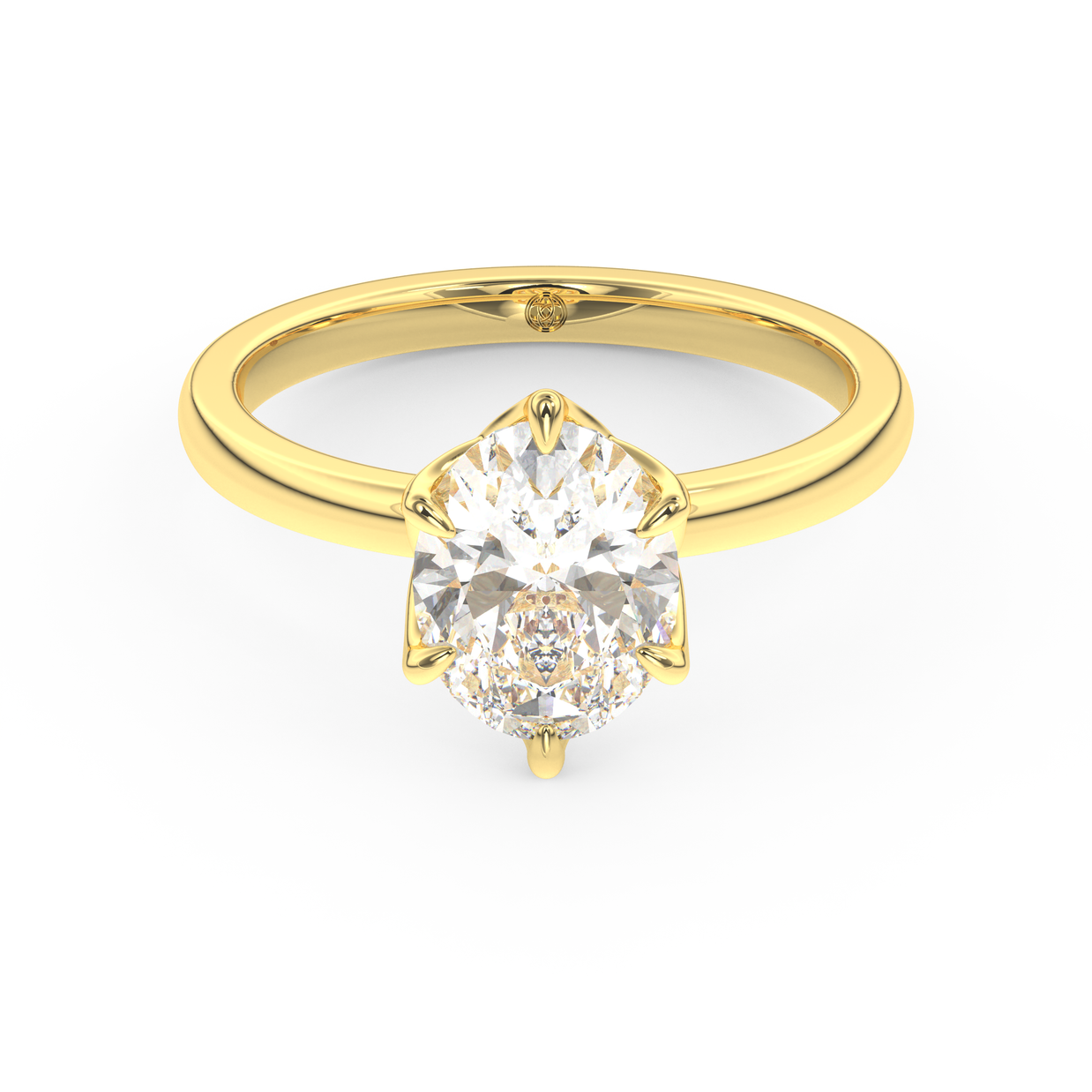 Yellow gold - Central diamond 2.0 ct - view 2