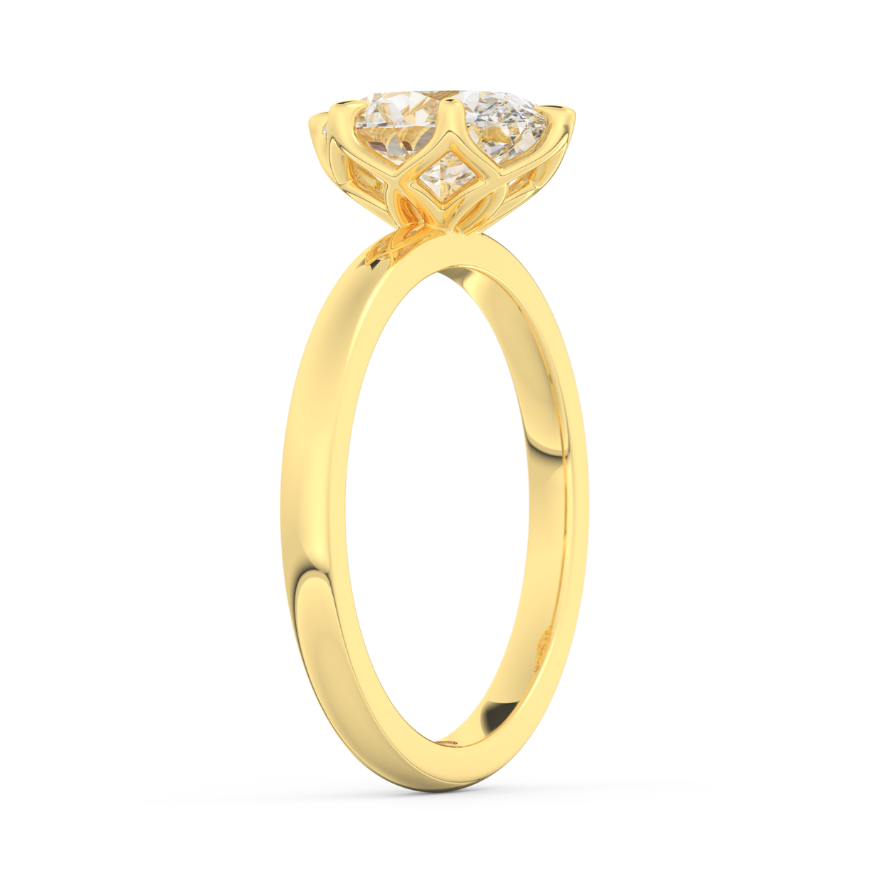 Yellow gold - Central diamond 2.0 ct - view 5