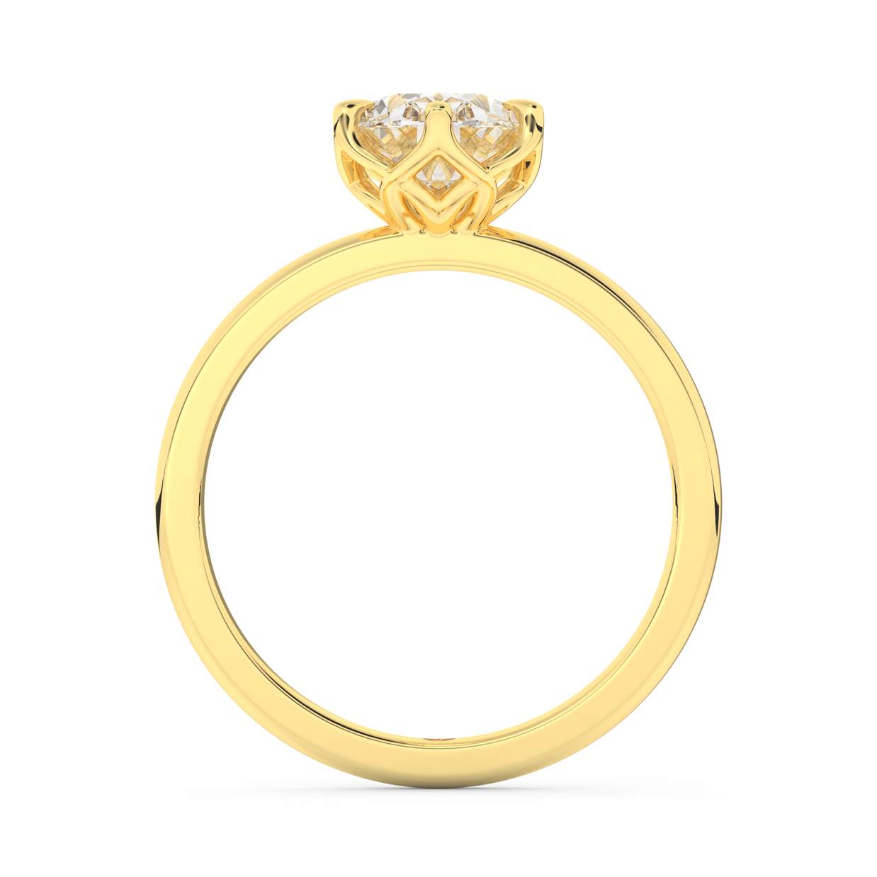 Yellow gold - Central diamond 2.0 ct - view 6