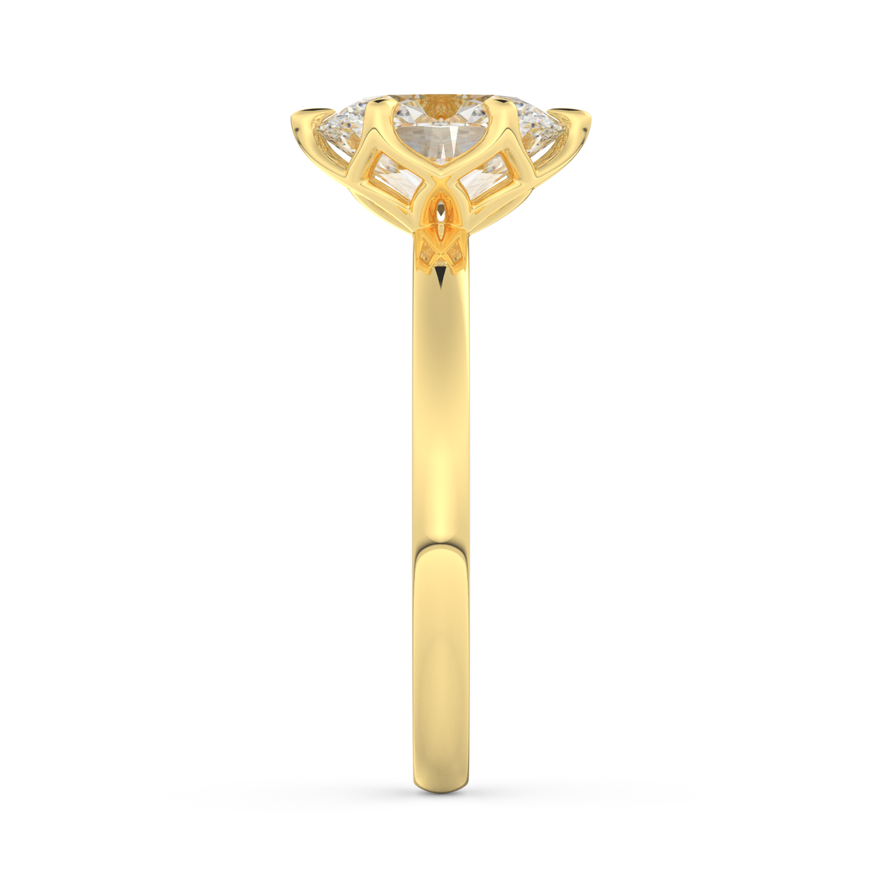 Yellow gold - Central diamond 2.0 ct - view 7