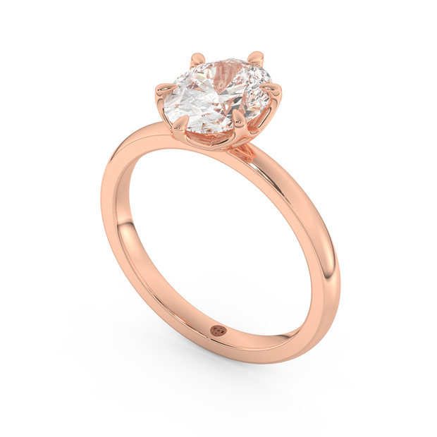 Rose gold - Central diamond 2.0 ct - view 1