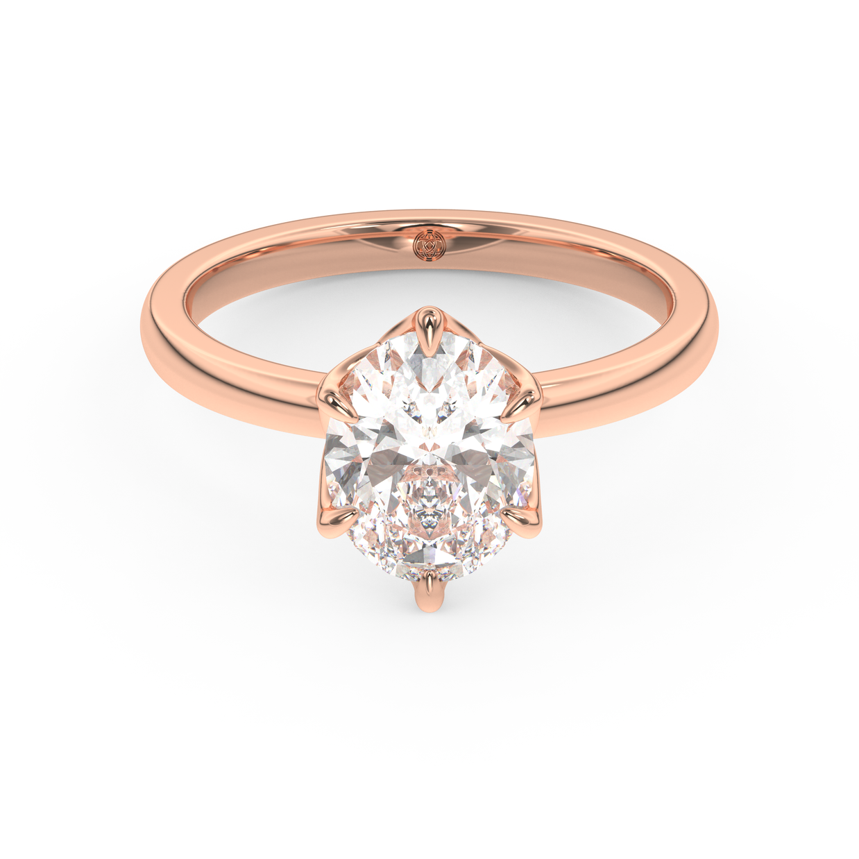 Rose gold - Central diamond 2.0 ct - view 2