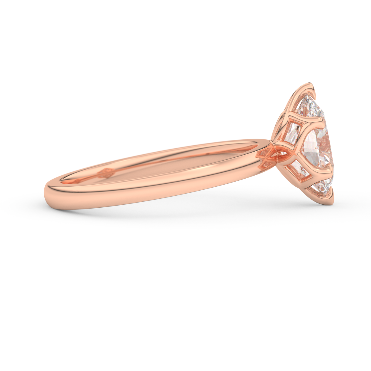 Rose gold - Central diamond 2.0 ct - view 3