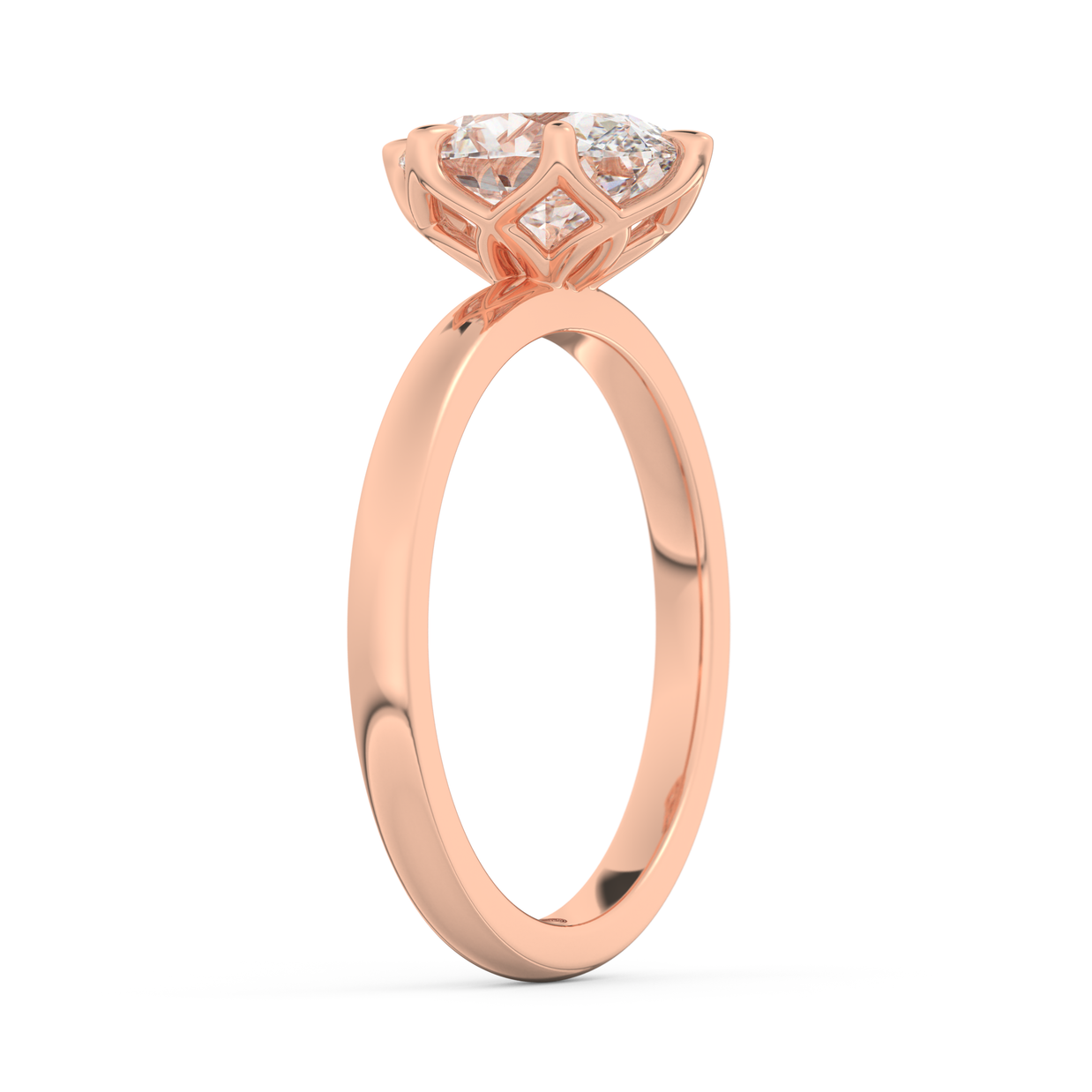 Rose gold - Central diamond 2.0 ct - view 5