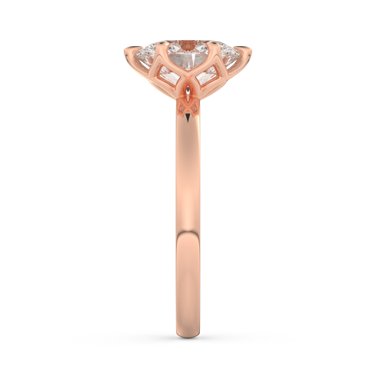 Rose gold - Central diamond 2.0 ct - view 7