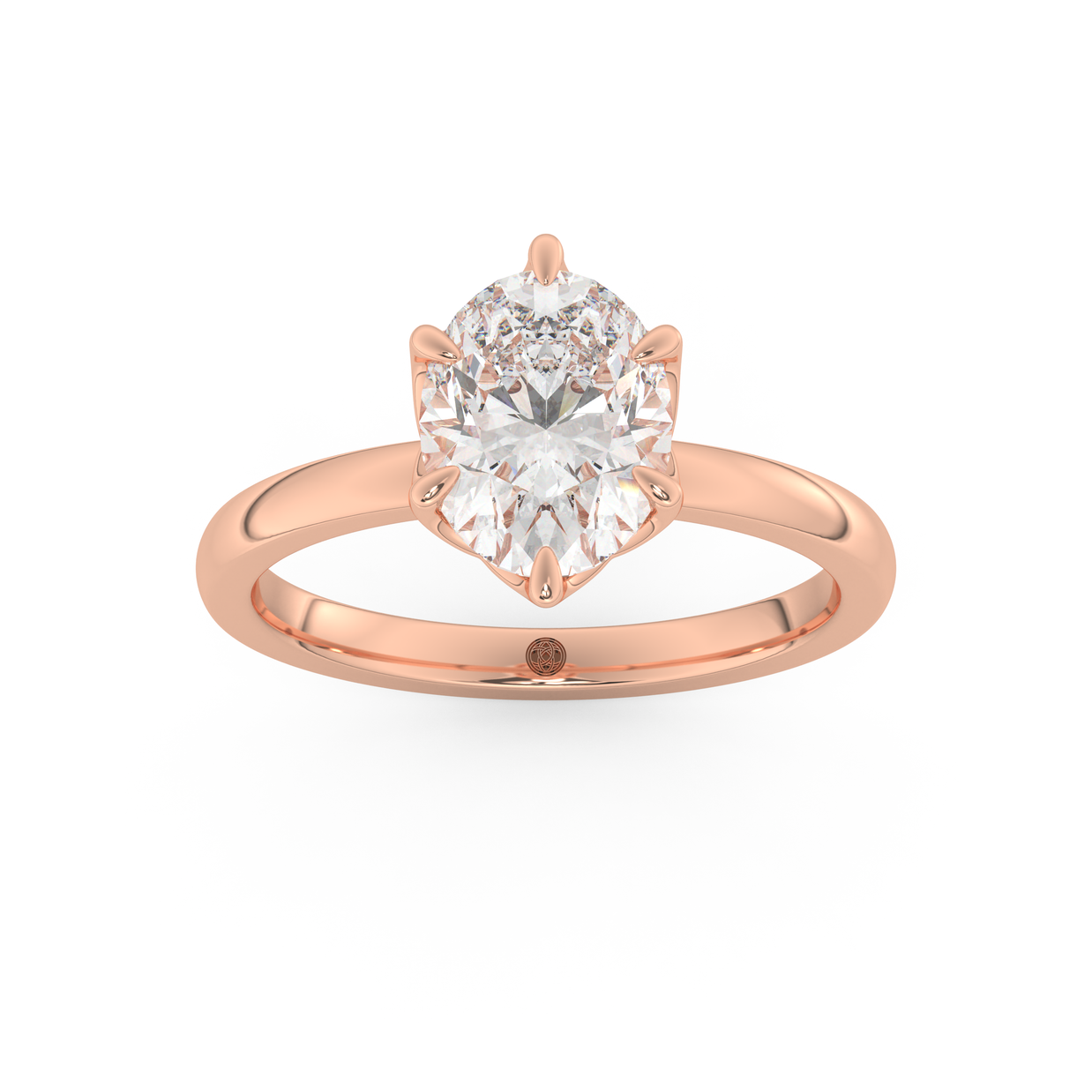 Rose gold - Central diamond 2.0 ct - view 8