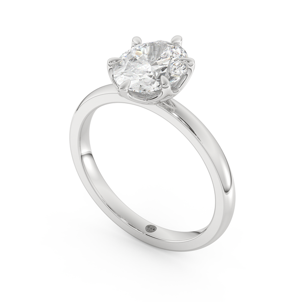 White gold - Central diamond 2.0 ct - view 1