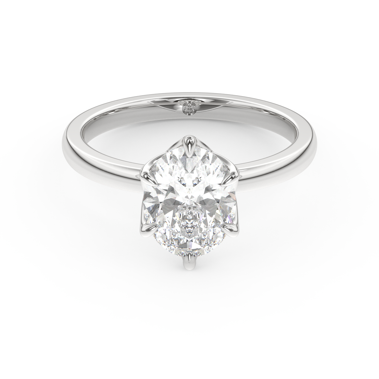 White gold - Central diamond 2.0 ct - view 2