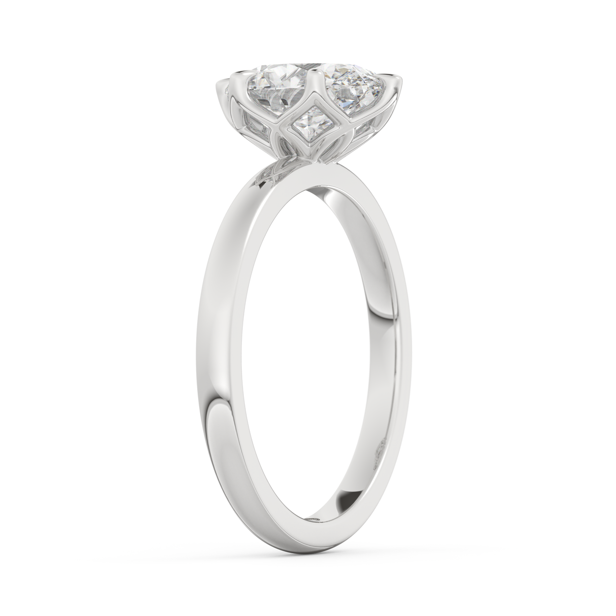 White gold - Central diamond 2.0 ct - view 5