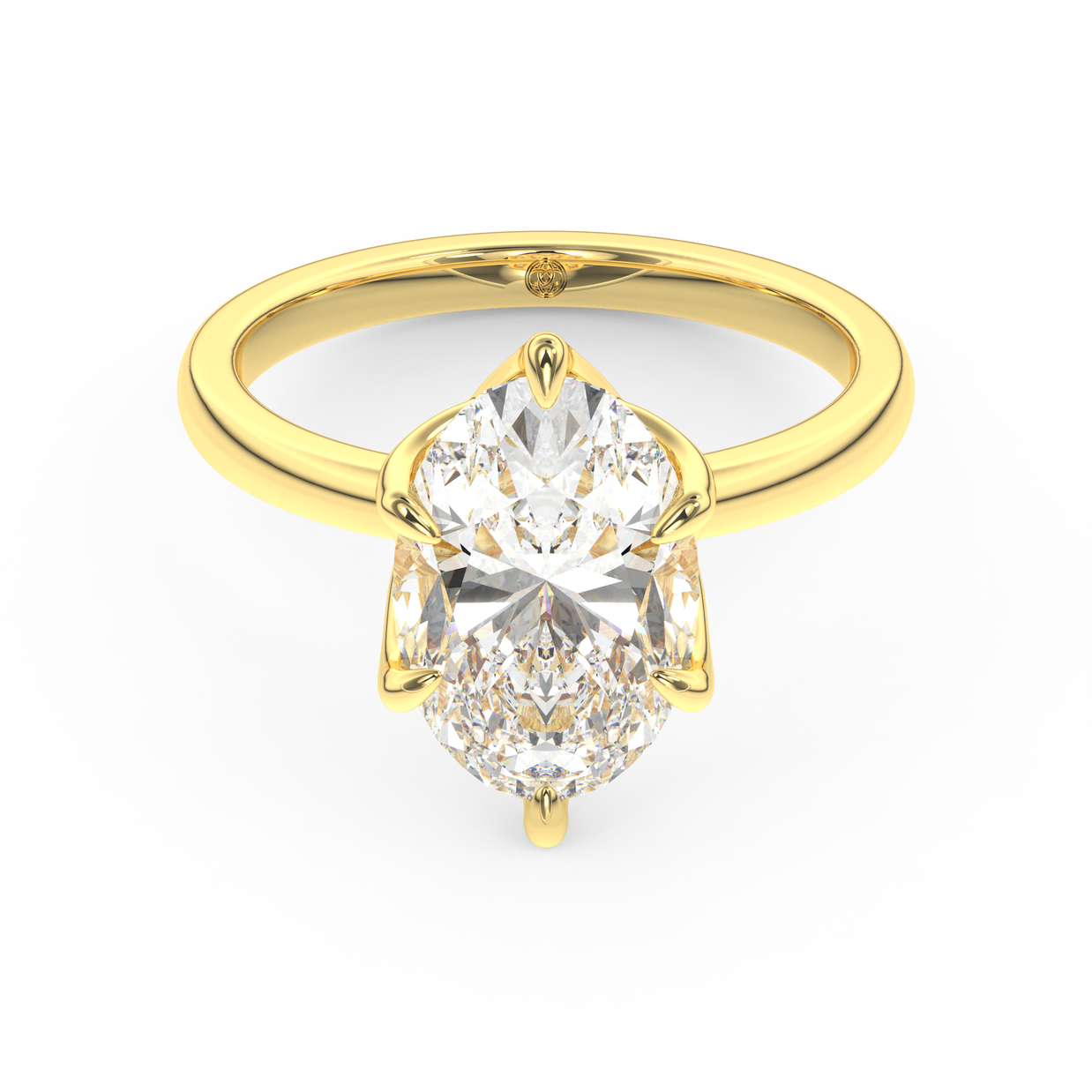 Yellow gold - Central diamond 3.0 ct - view 2