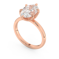 Rose gold - Central diamond 3.0 ct - view 1