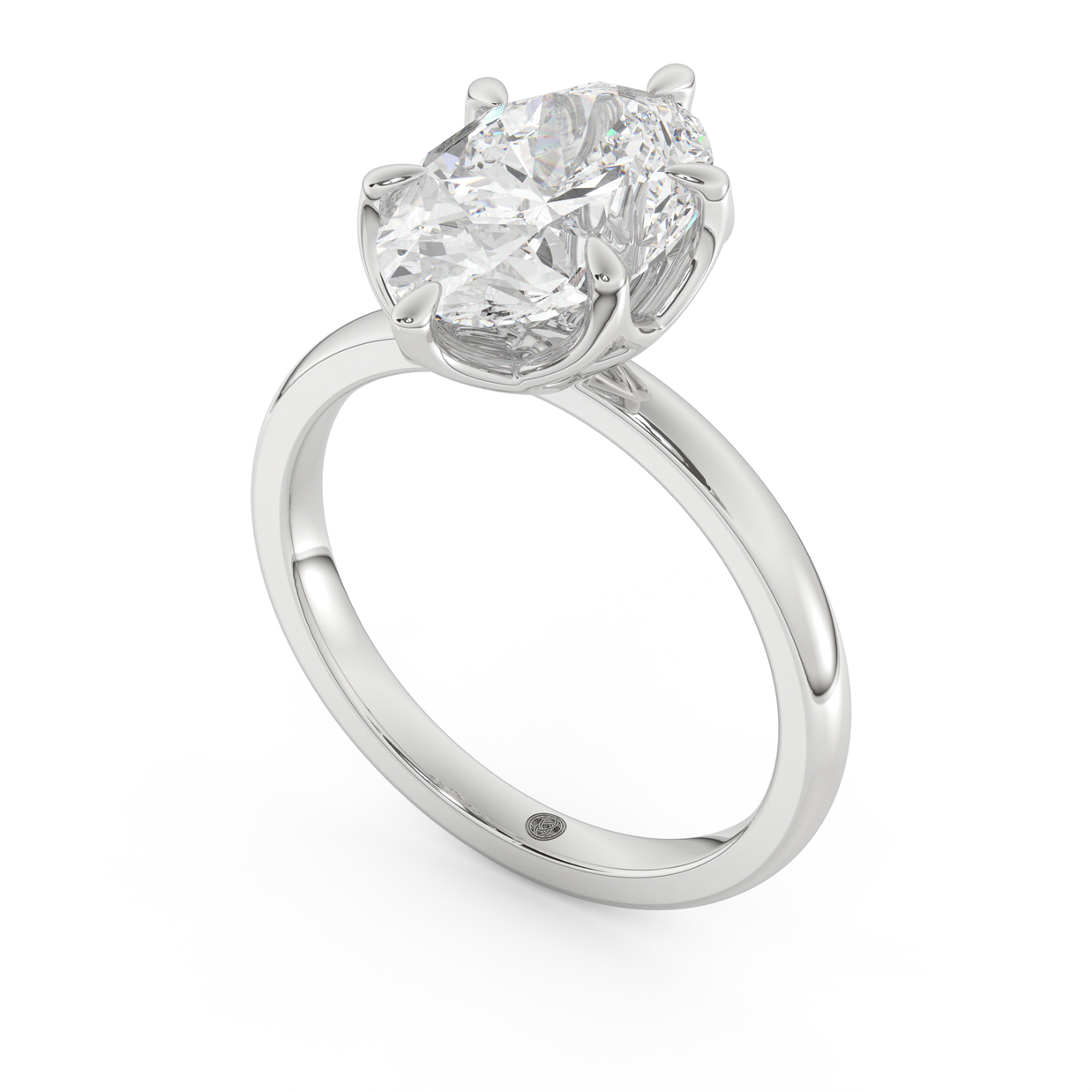 White gold - Central diamond 3.0 ct - view 1