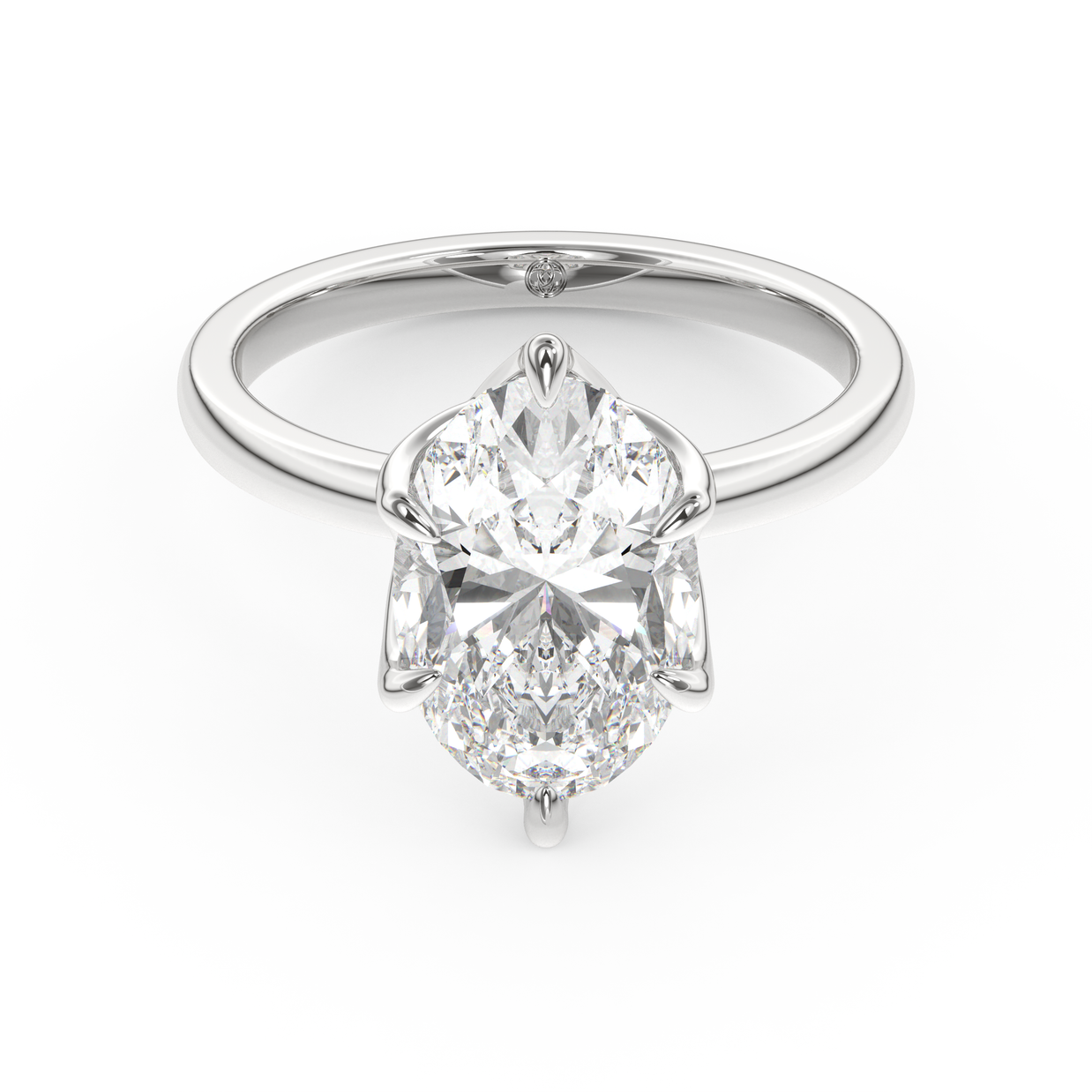 White gold - Central diamond 3.0 ct - view 2