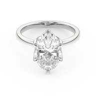 White gold - Central diamond 3.0 ct - view 2