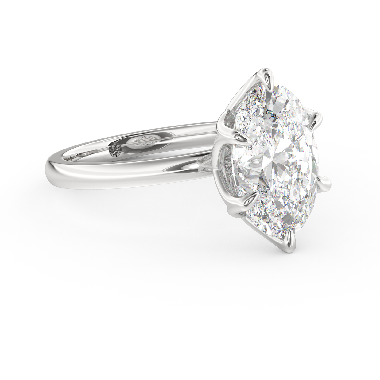 White gold - Central diamond 3.0 ct - view 3