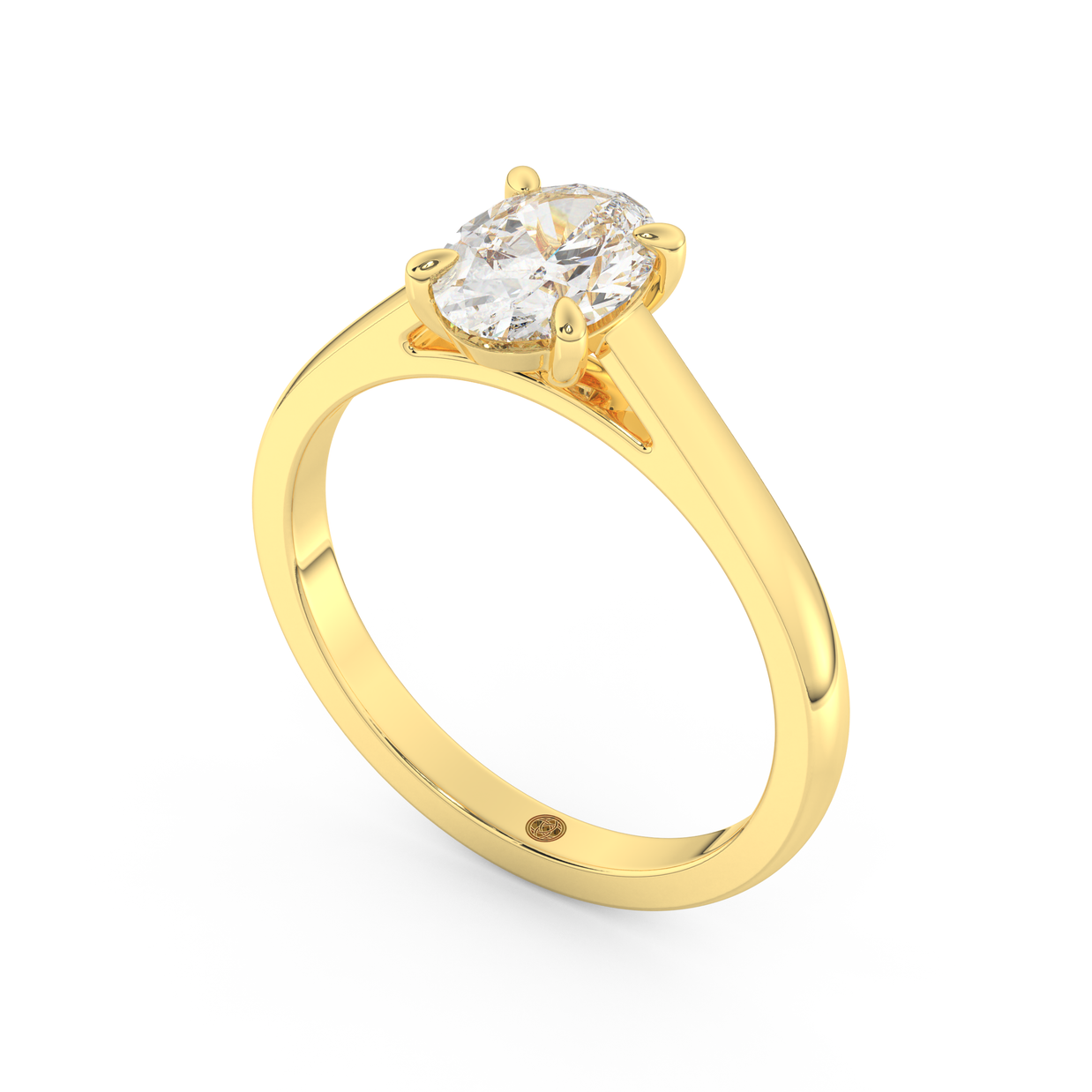 Yellow gold - Central diamond 1.0 ct - view 1