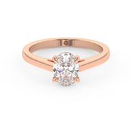 Rose gold - Central diamond 1.0 ct - view 2