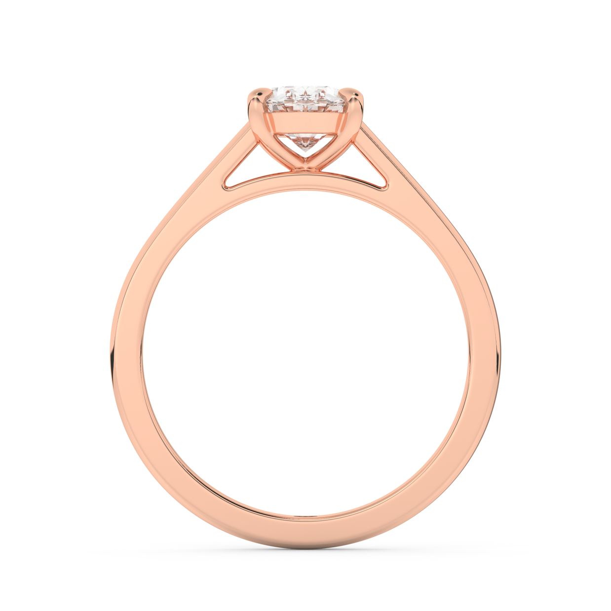 Rose gold - Central diamond 1.0 ct - view 6