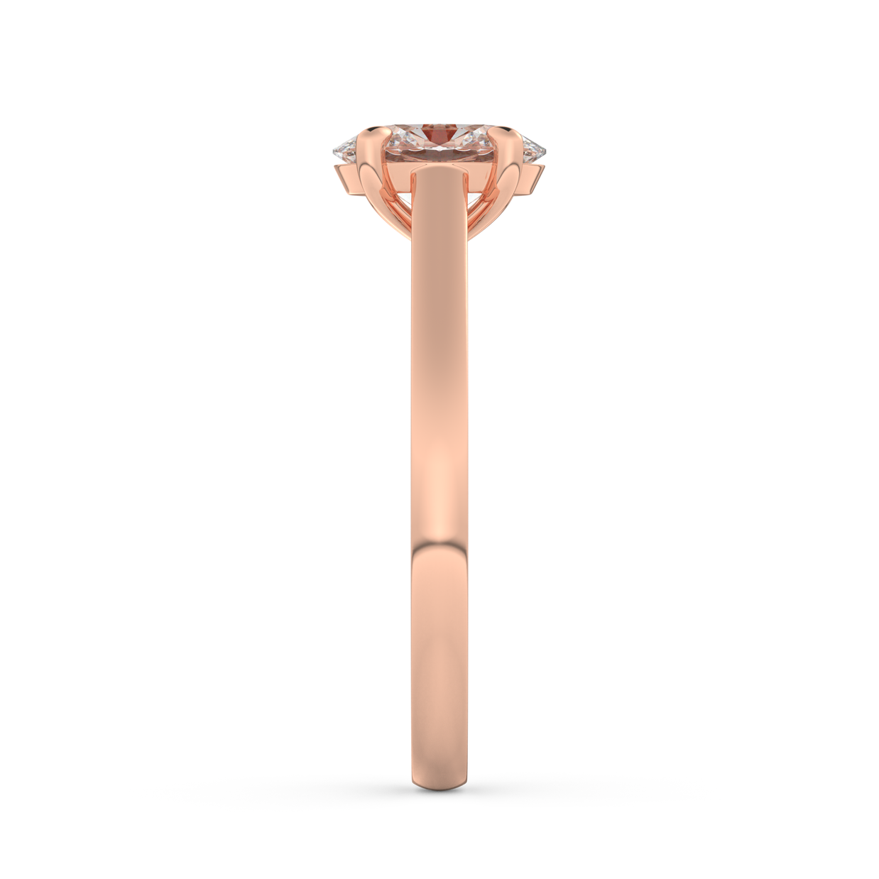 Rose gold - Central diamond 1.0 ct - view 7