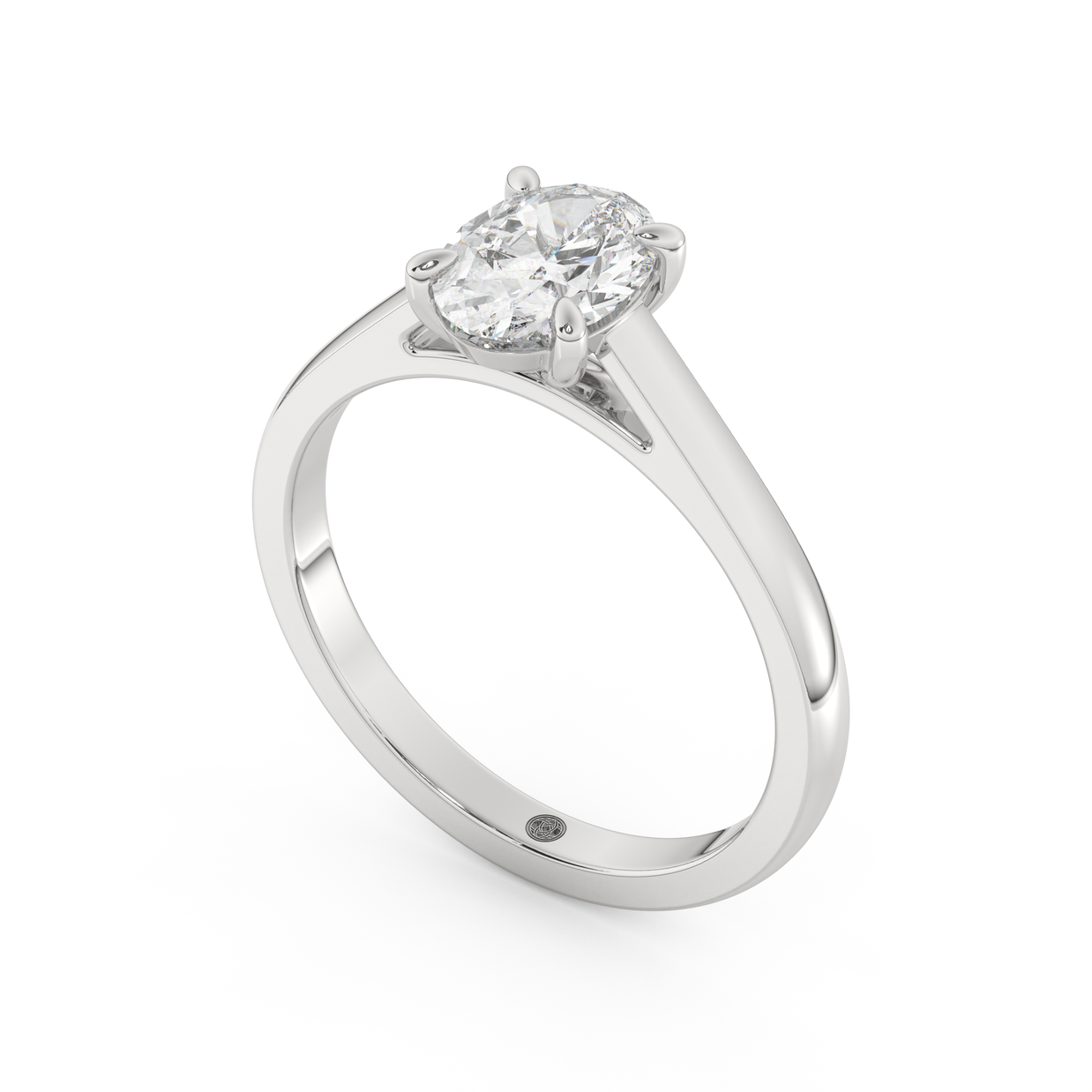 White gold - Central diamond 1.0 ct - view 1