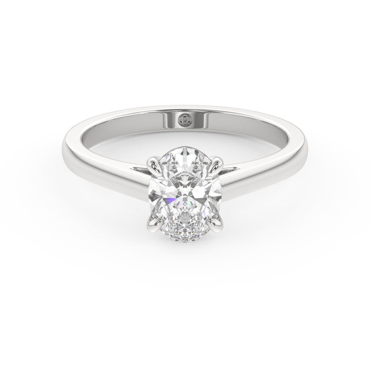 White gold - Central diamond 1.0 ct - view 2