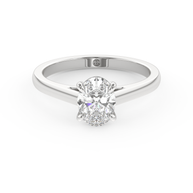 White gold - Central diamond 1.0 ct - view 2