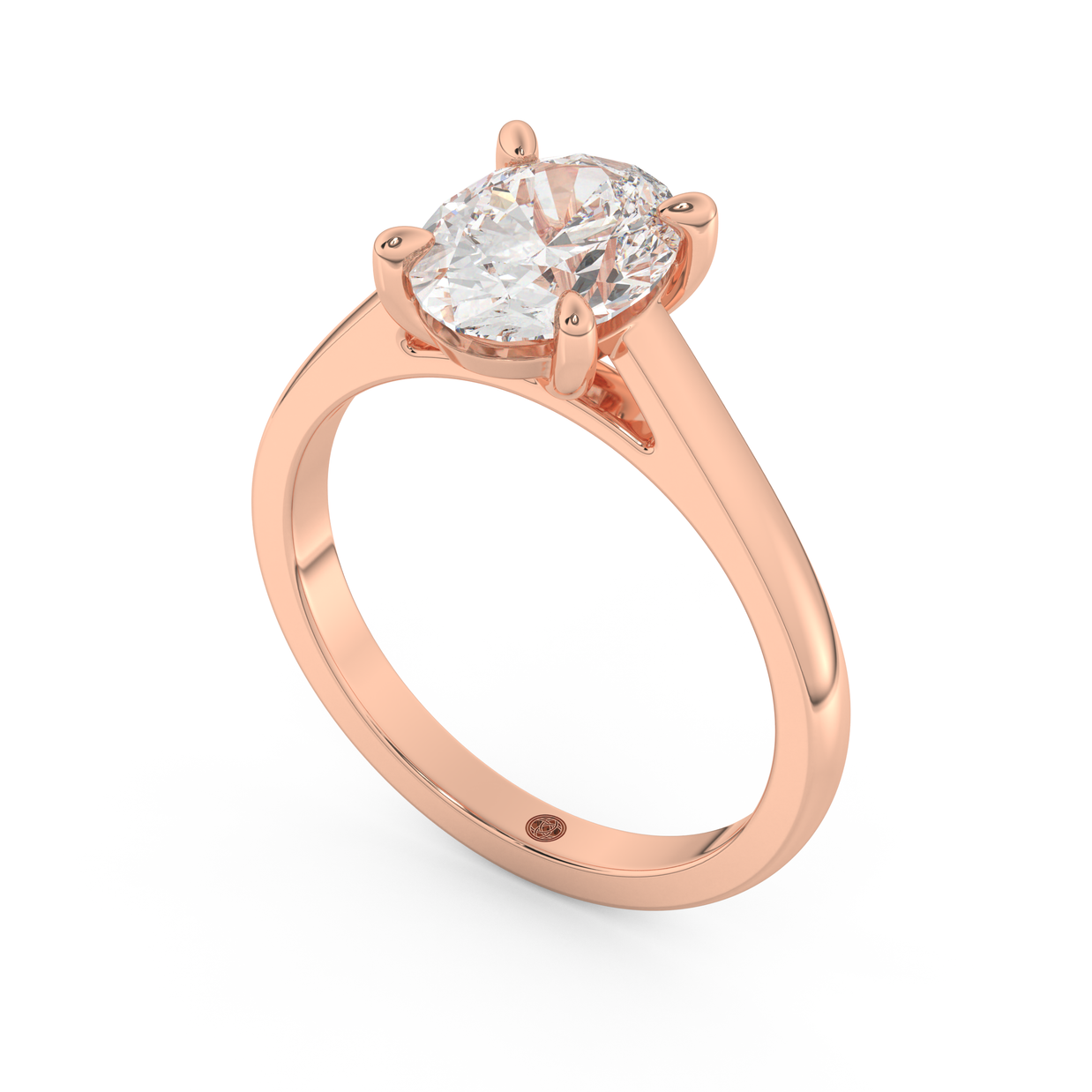 Rose gold - Central diamond 2.0 ct - view 1