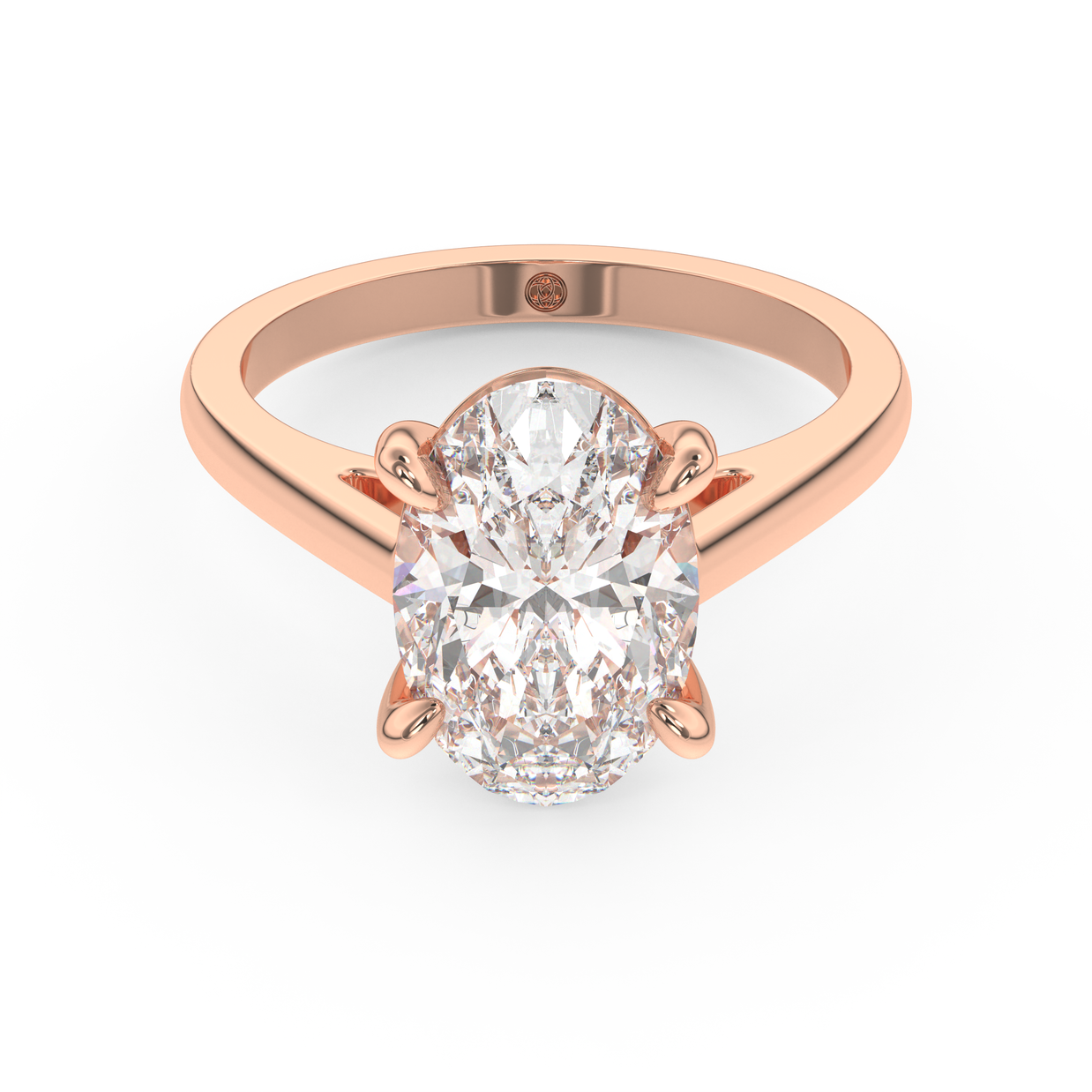 Rose gold - Central diamond 3.0 ct - view 2
