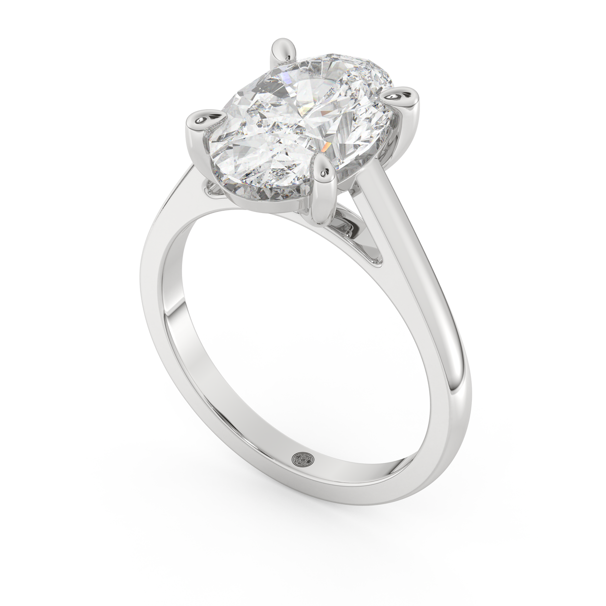 White gold - Central diamond 3.0 ct - view 1