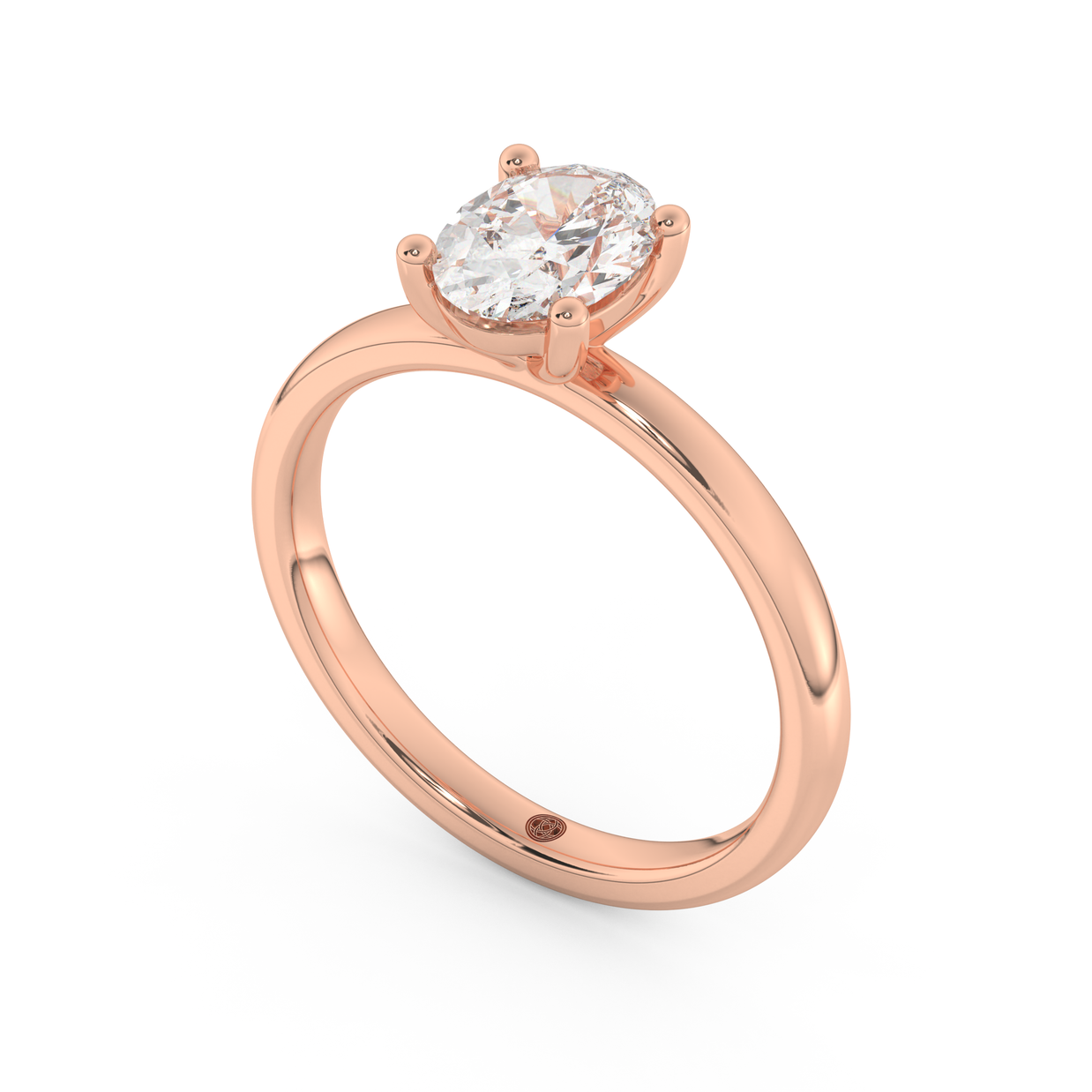 Rose gold - Central diamond 1.0 ct - view 1