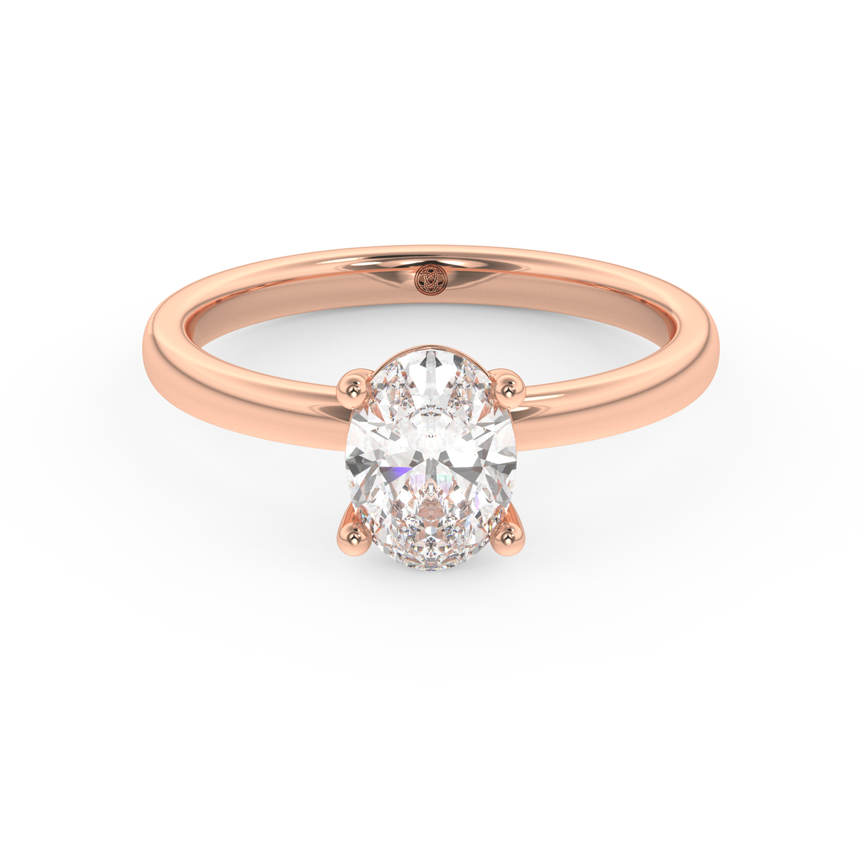 Rose gold - Central diamond 1.0 ct - view 2