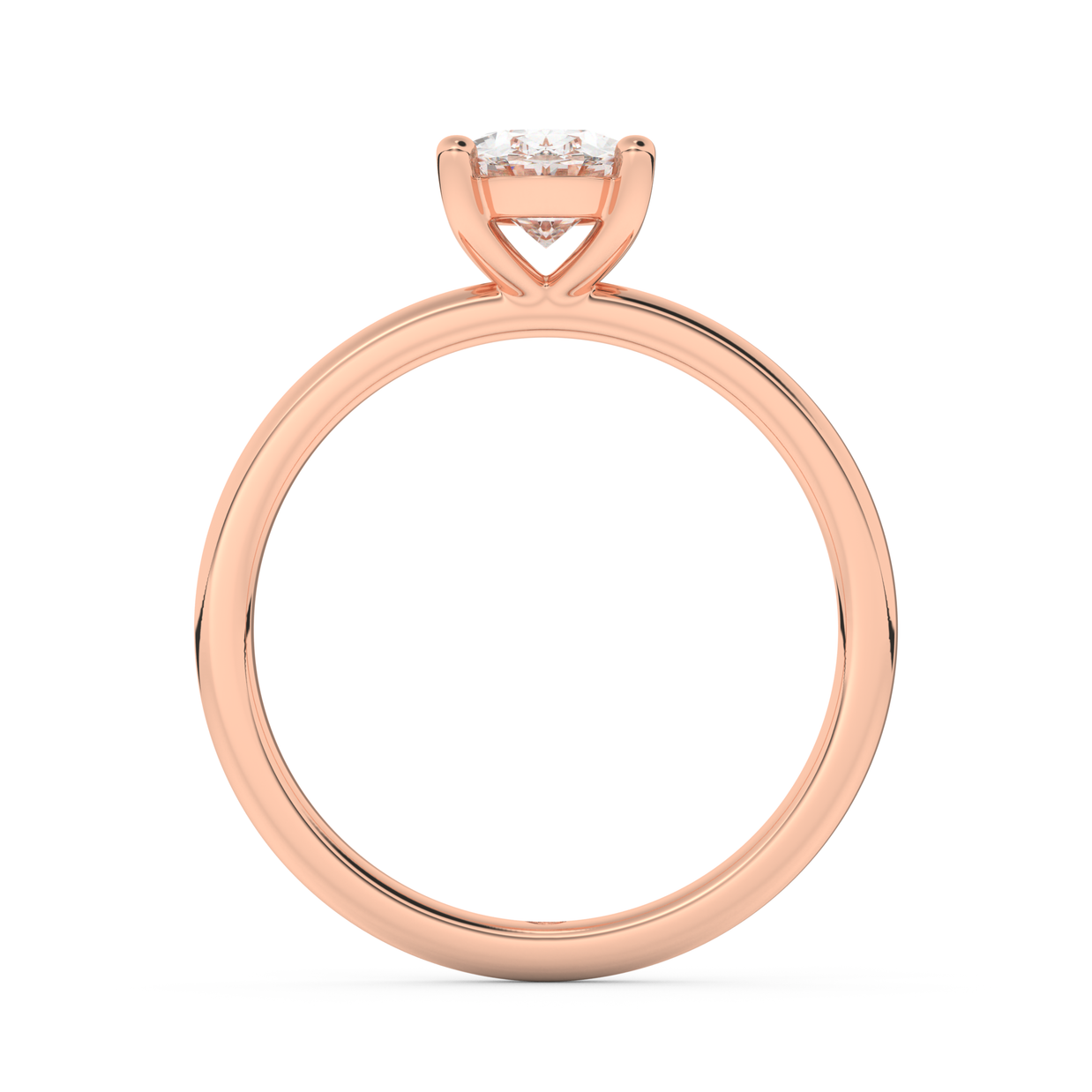 Rose gold - Central diamond 1.0 ct - view 6