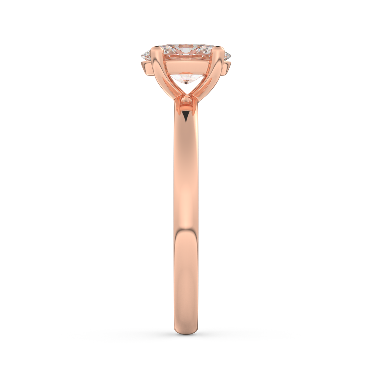 Rose gold - Central diamond 1.0 ct - view 7