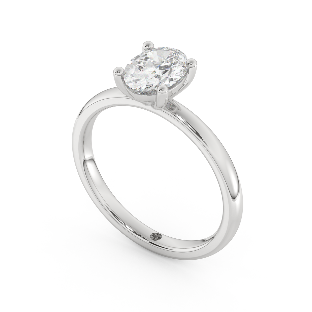 White gold - Central diamond 1.0 ct - view 1