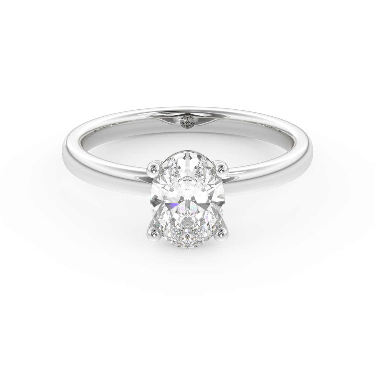 White gold - Central diamond 1.0 ct - view 2
