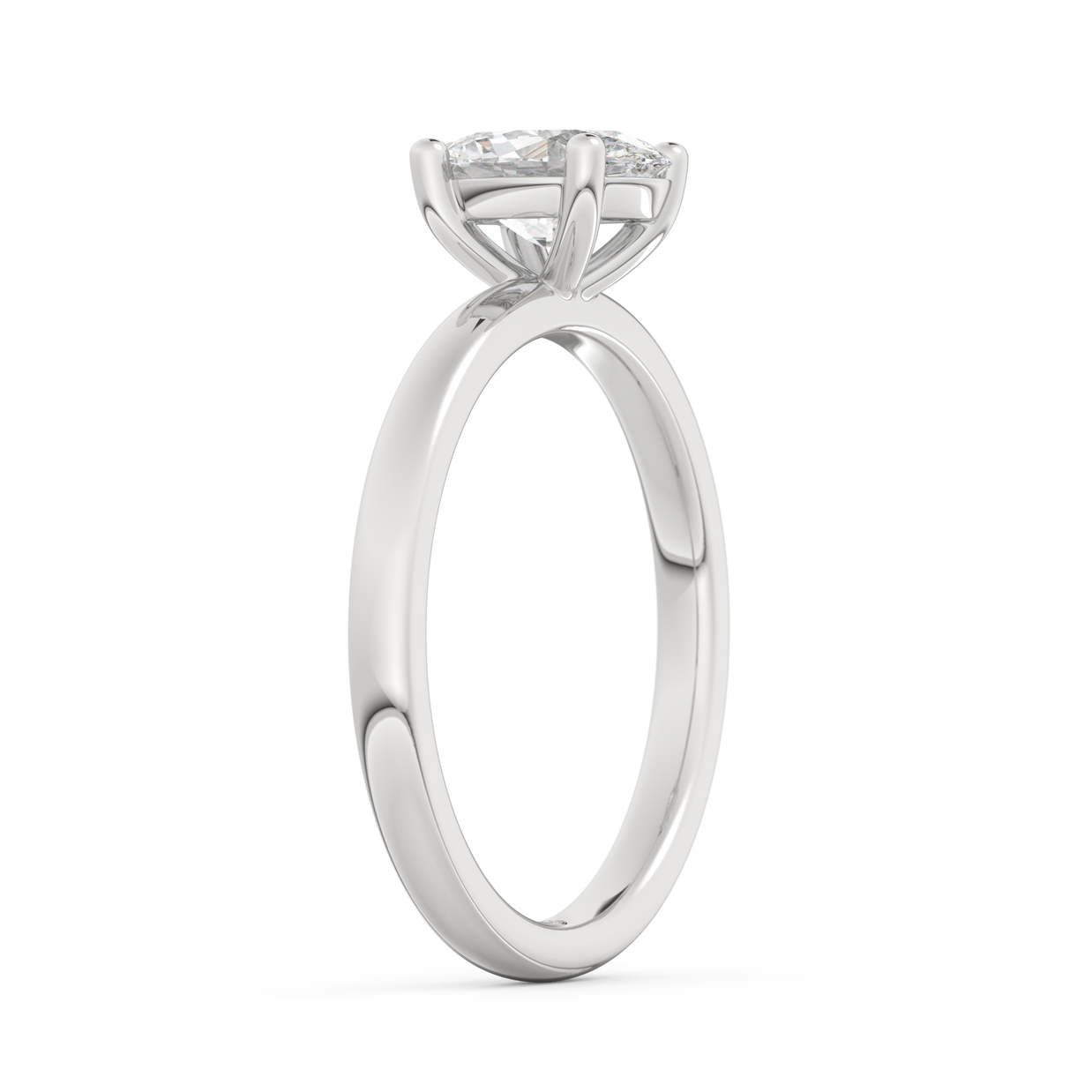 White gold - Central diamond 1.0 ct - view 5