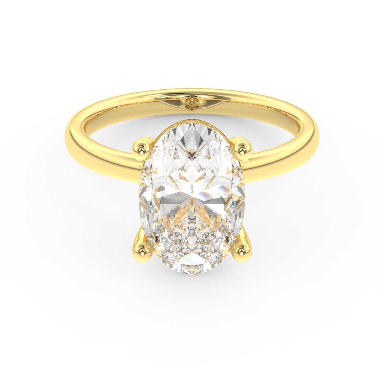 Yellow gold - Central diamond 3.0 ct - view 2