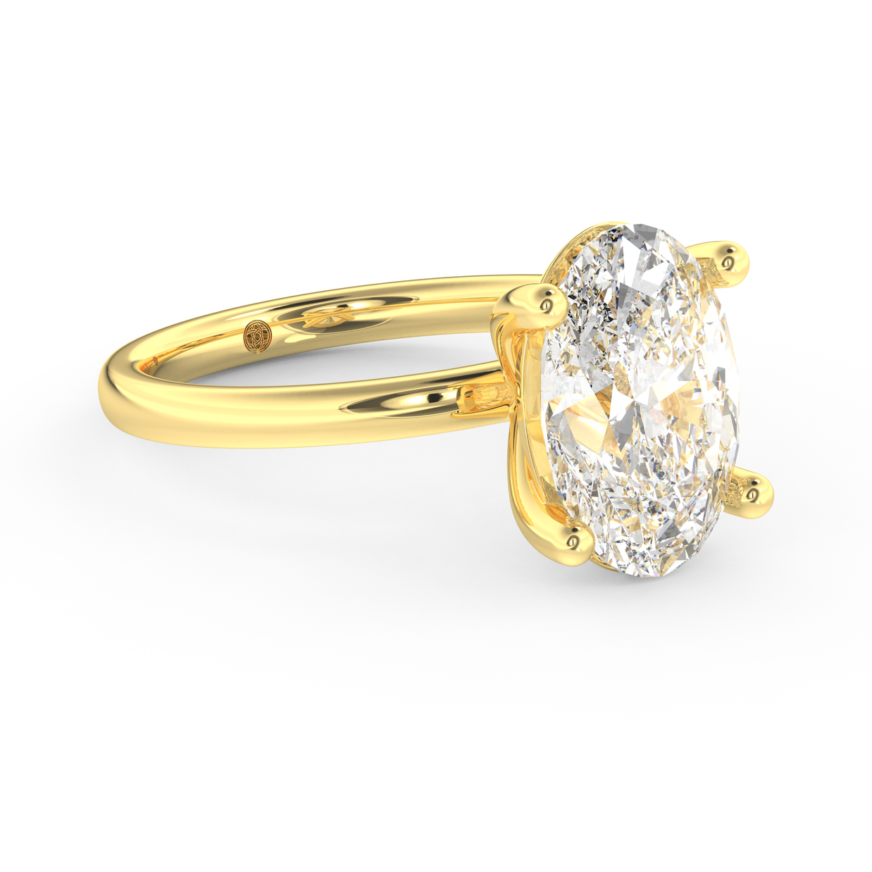 Yellow gold - Central diamond 3.0 ct - view 3