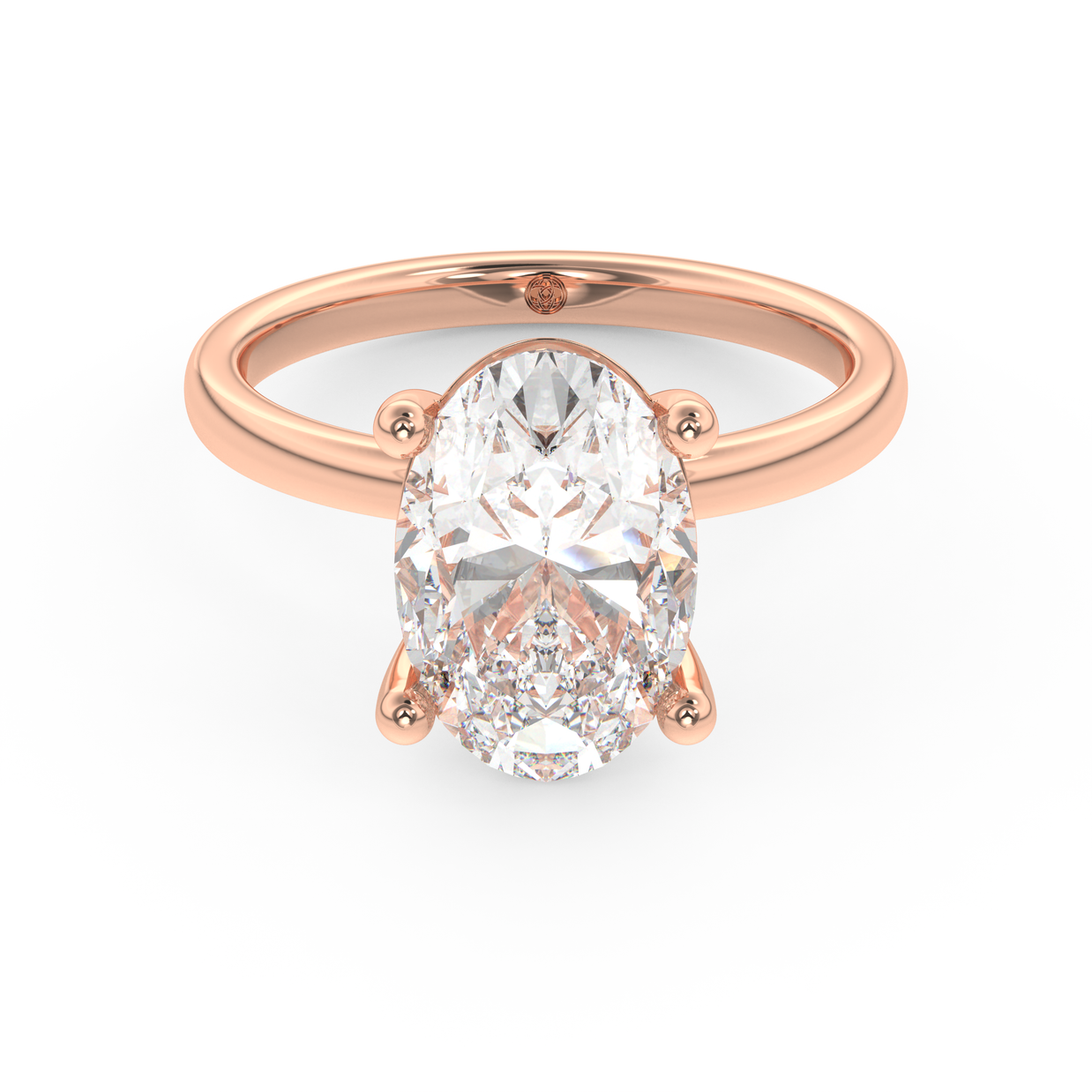Rose gold - Central diamond 3.0 ct - view 2