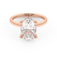 Rose gold - Central diamond 3.0 ct - view 2
