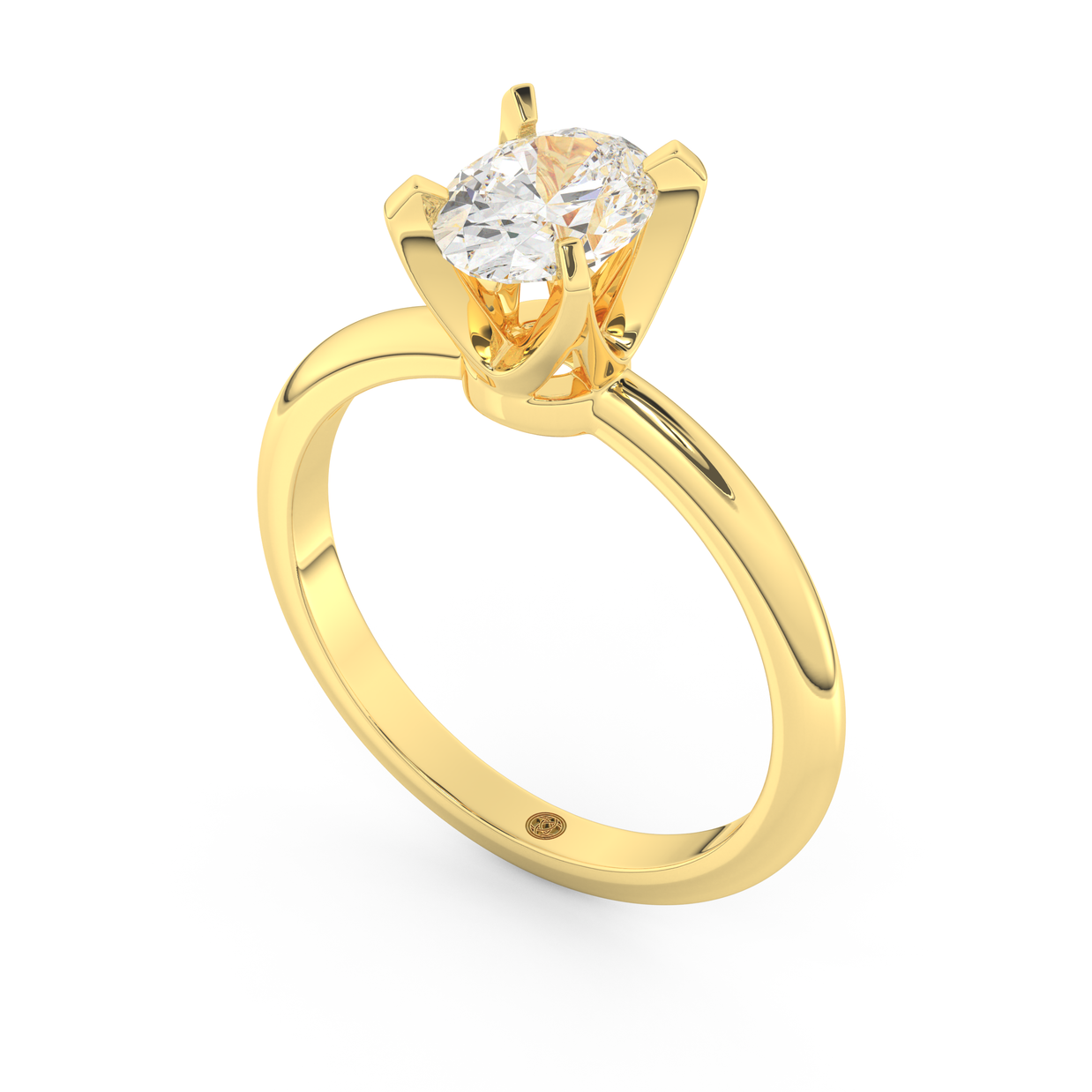 Yellow gold - Central diamond 1.0 ct - view 1