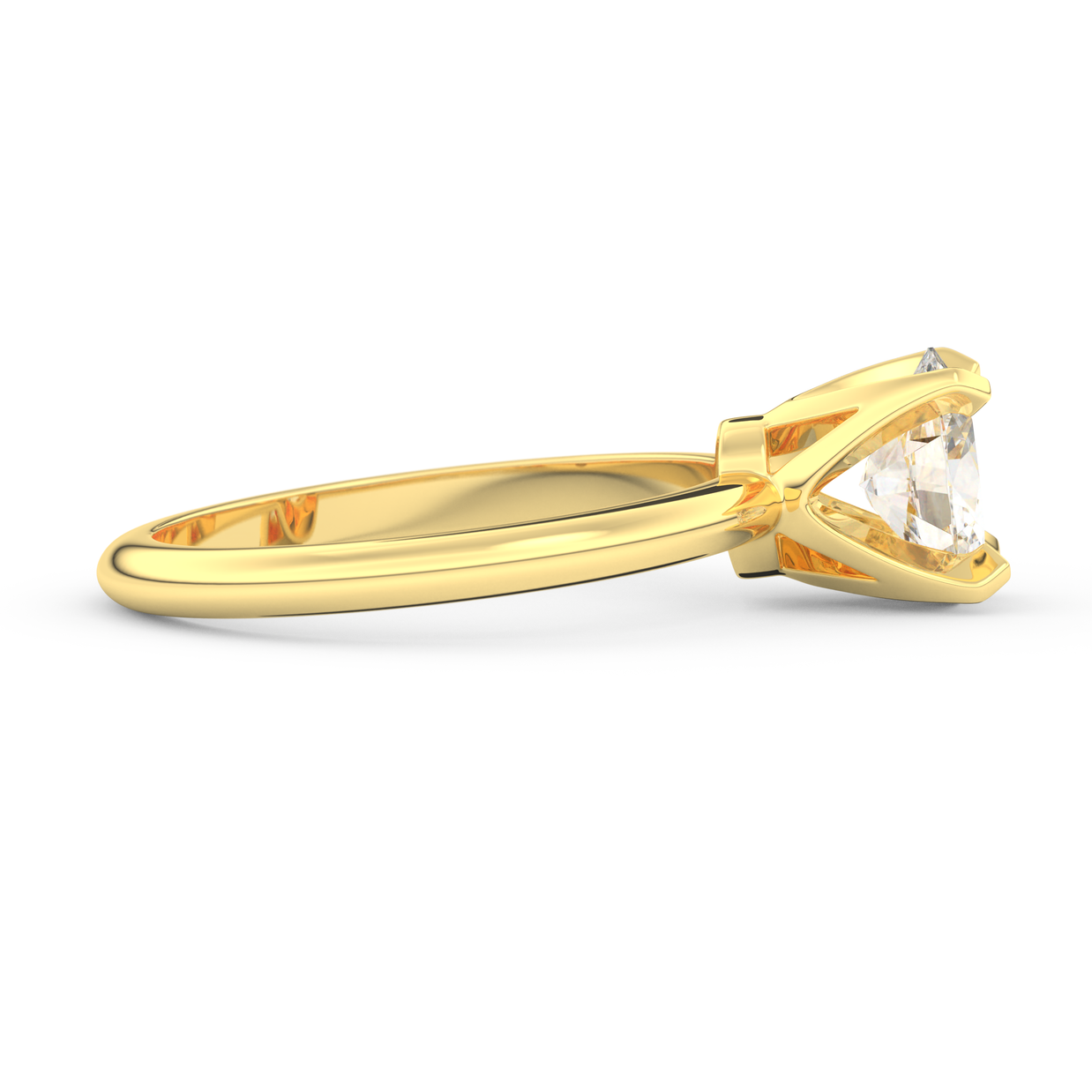 Yellow gold - Central diamond 1.0 ct - view 3