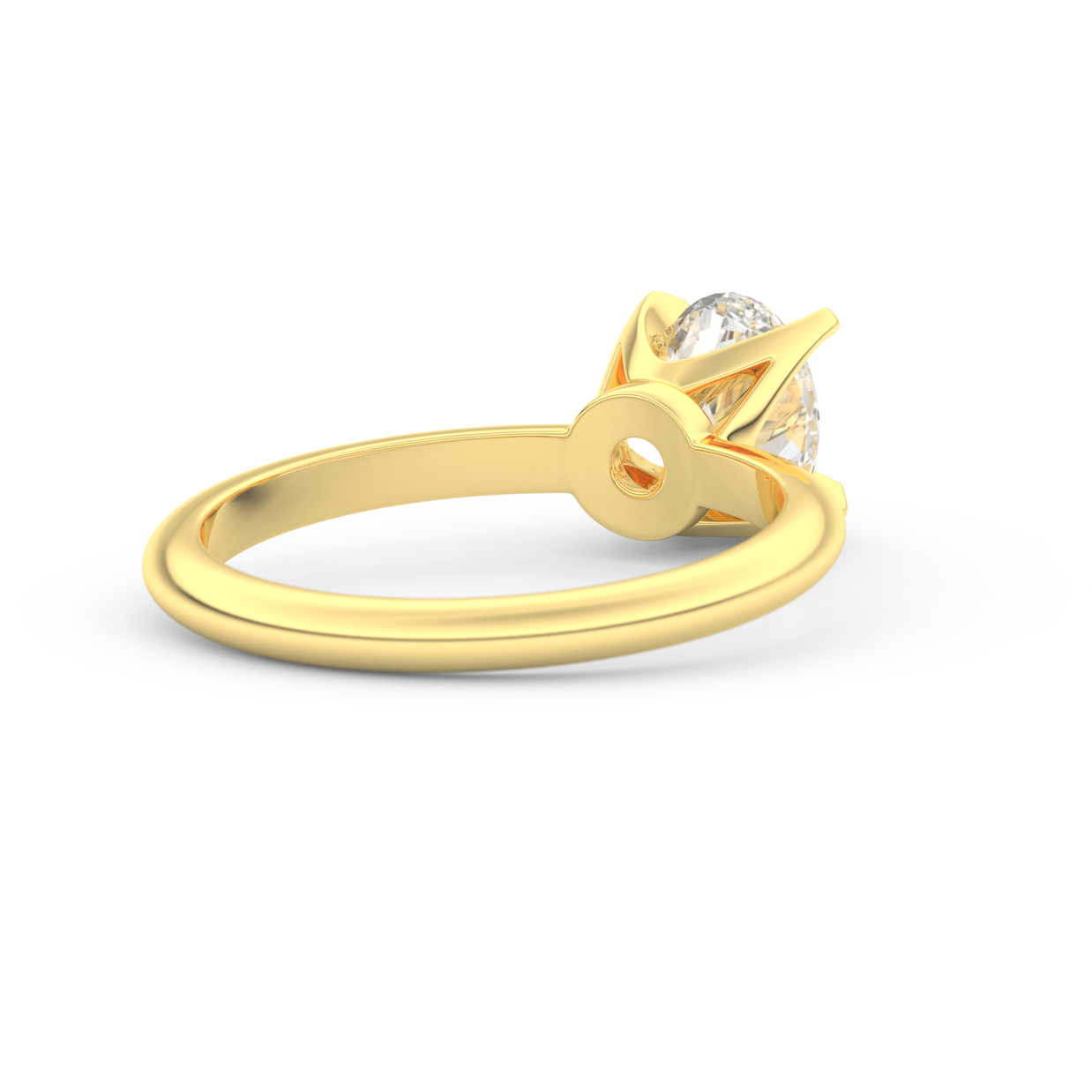 Yellow gold - Central diamond 1.0 ct - view 4